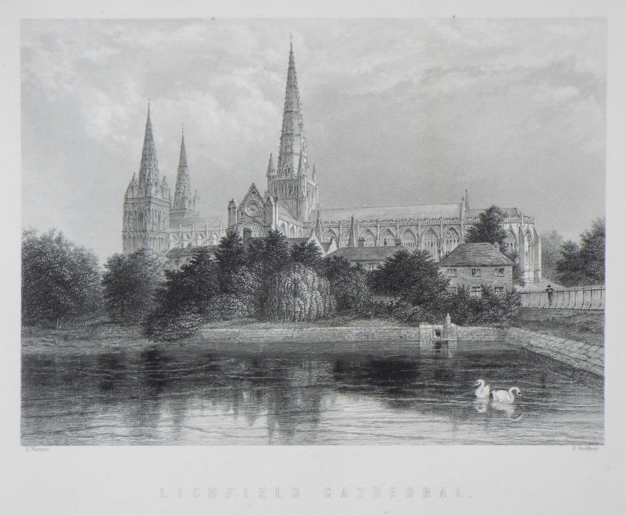 Print - Lichfield Cathedral. - Godfrey